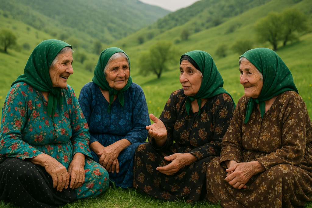 سالمندان دالاهو در دامنه سرسبز